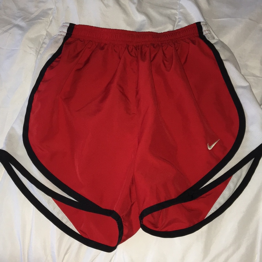 Nike red running shorts
